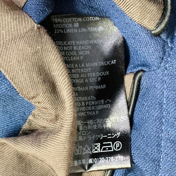 HAIDER ACKERMANN Size 38 Navy Black Cotton Linen Cropped Vest - Picture 6 of 6